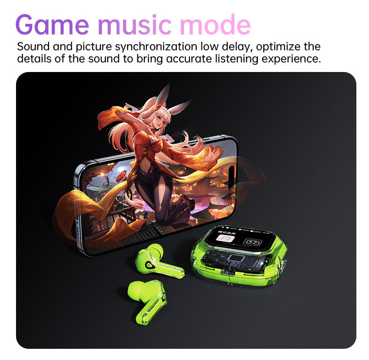 Air Max LCD Display Transparent Earbuds