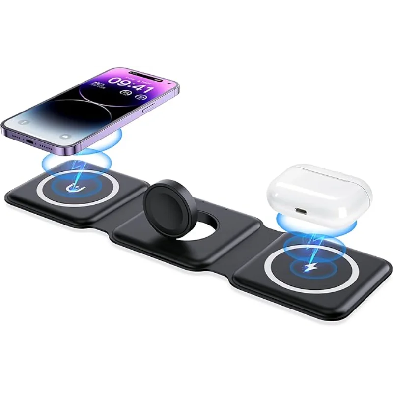 3 in 1 Foldable Wireless Charger - Magsafe Fast Wireless Charging Pad