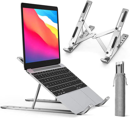Folding Adjustable Aluminum Laptop Stand + FREE POUCH Boski Stores