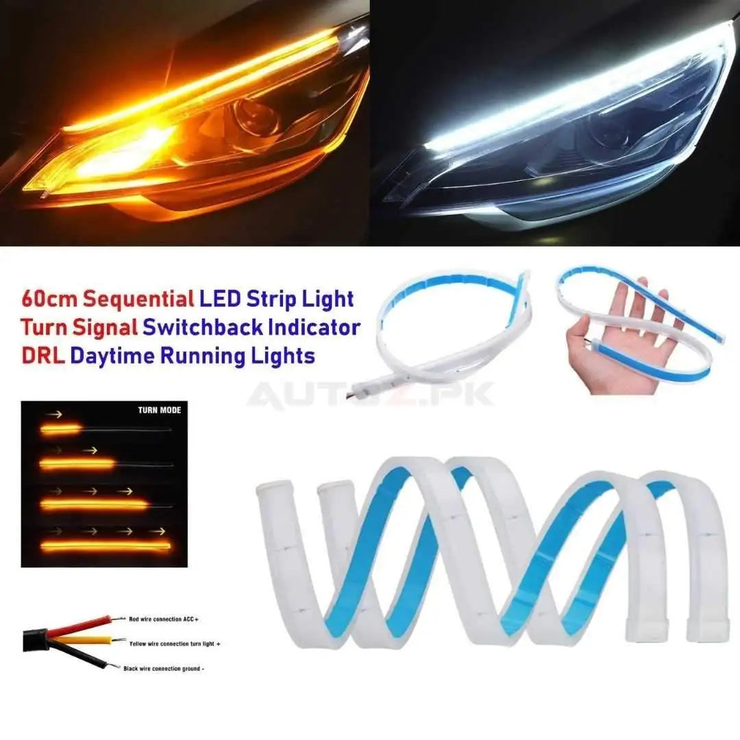 LED CAR DRL Daytime Running Light – Universal – 2PC – with Indicator Signals Boski Stores