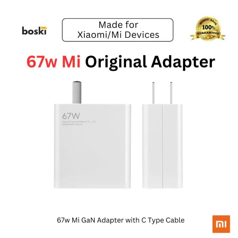Mi 67w GaN Adapter with Type-C Cable Boski Stores