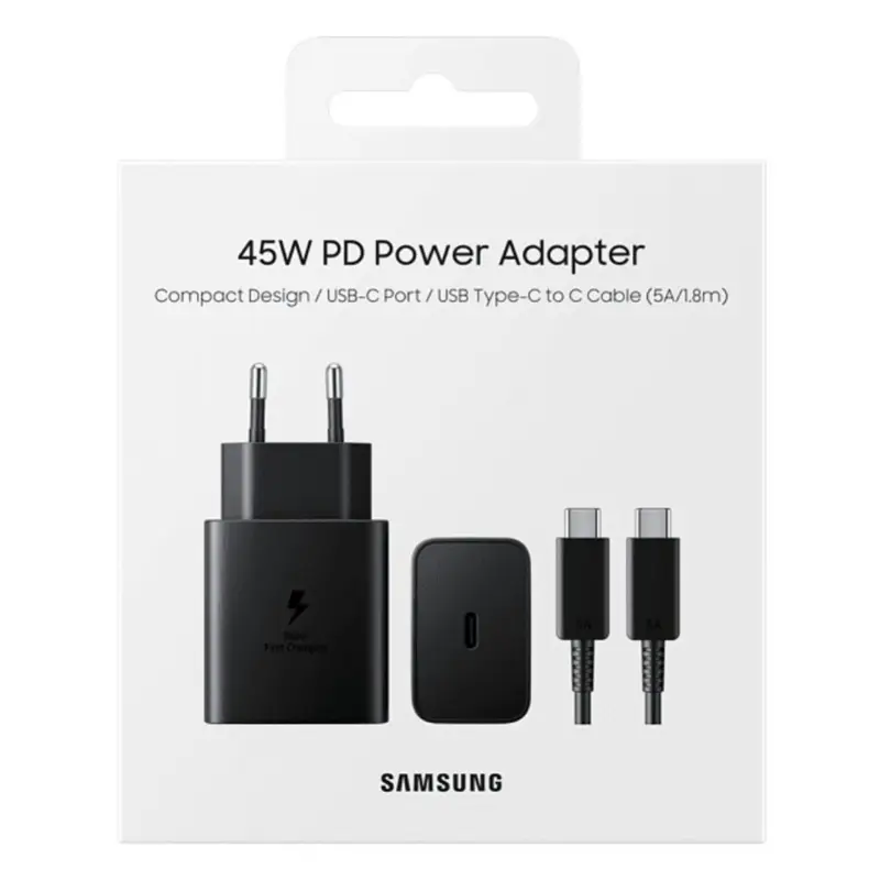 Samsung 45w Super Fast Charger With Type C To C Cable Boski Stores