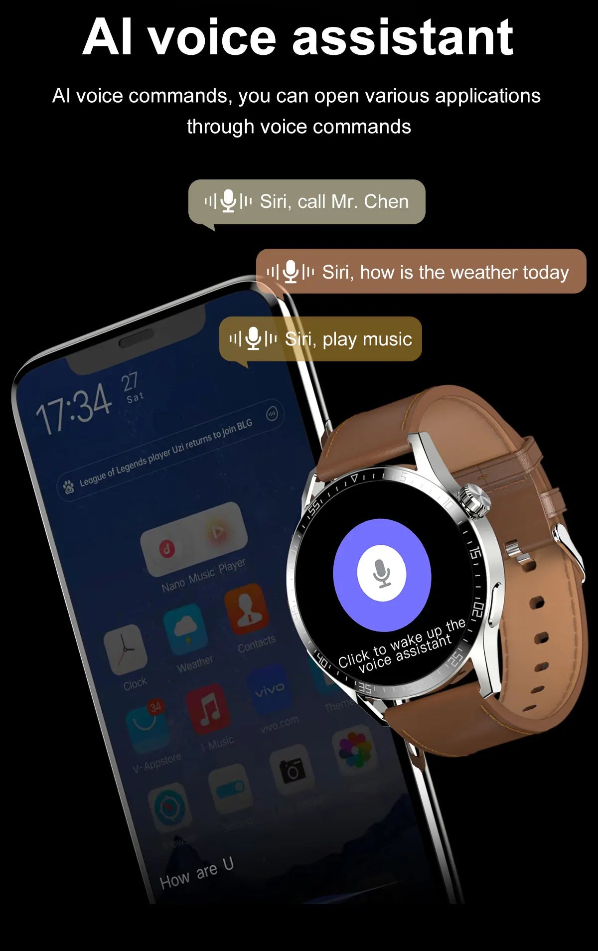 Kalobee SK37 Smart Watch - 3 Straps