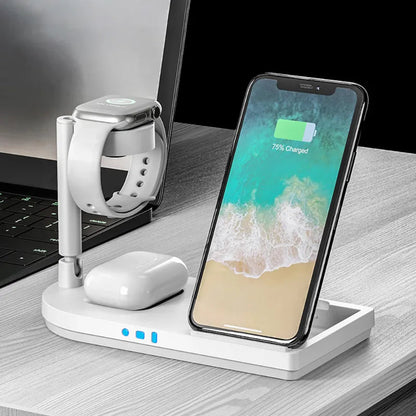 Wireless Charging Station 4 in 1 Qi-Certified 18W Fast Charging Dock with Bedside Lamp Boski Stores