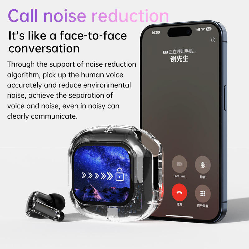Air Max LCD Display Transparent Earbuds