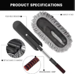 Microfiber Car Duster with Telescopic Handle | Scratch-Free
