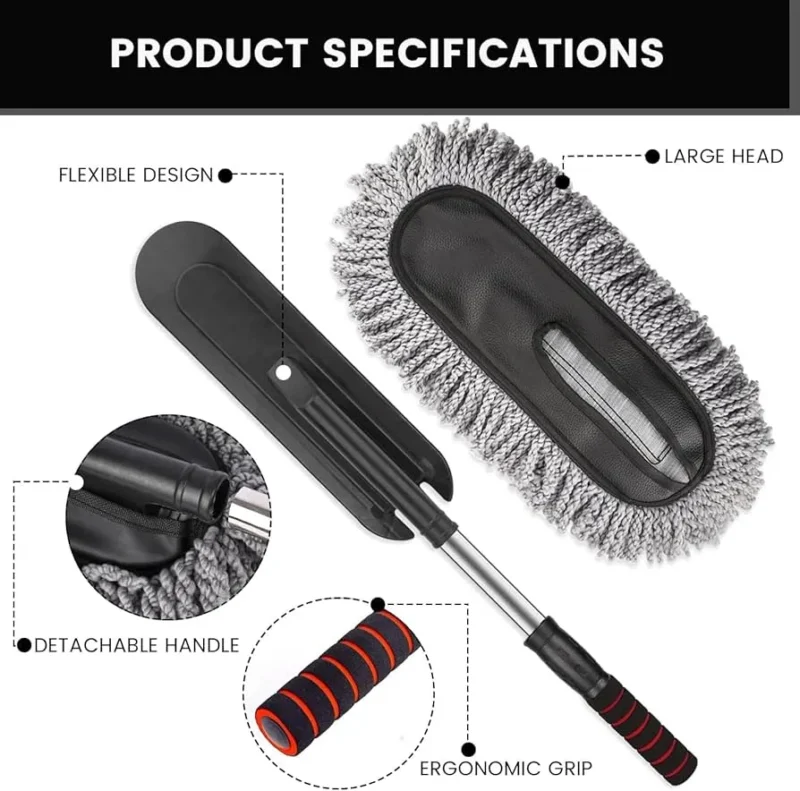 Microfiber Car Duster with Telescopic Handle | Scratch-Free